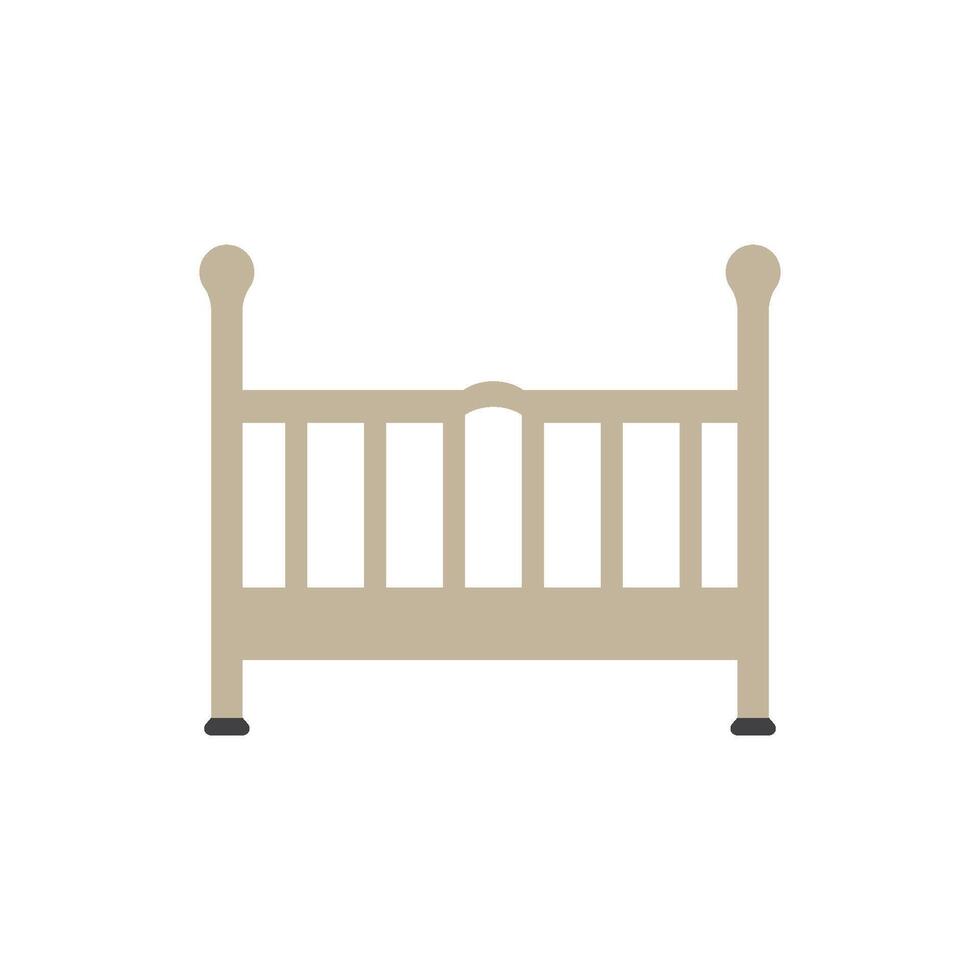 Baby crib icon vector