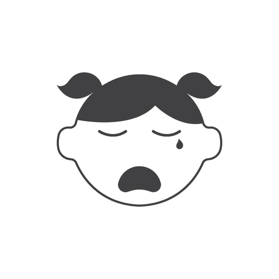 Baby face expressions icon vector