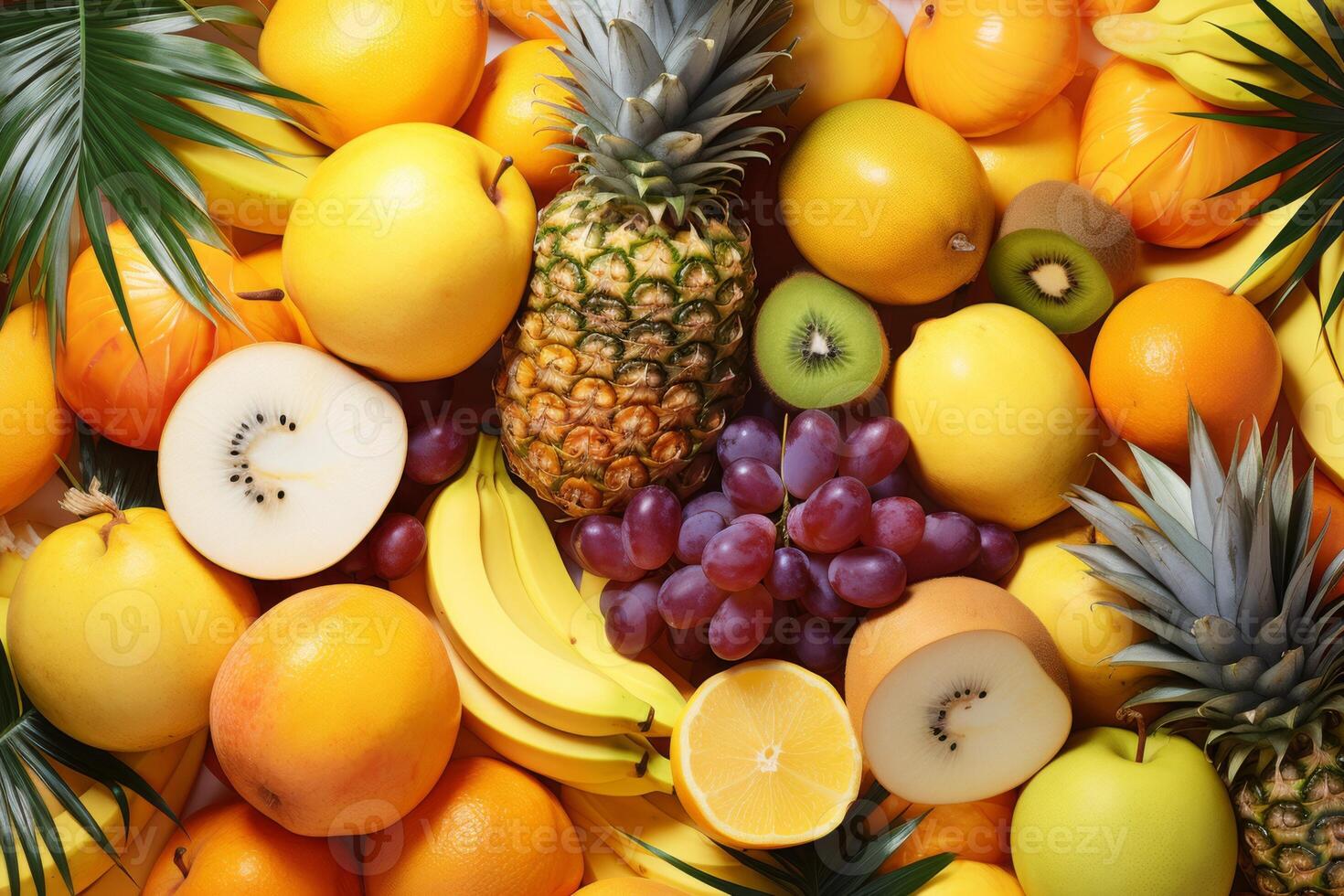 A bunch of different fruits are arranged together photo