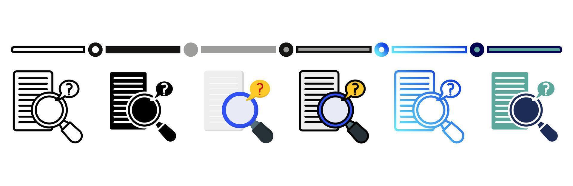 Curiosity icon on banner web icons collection. 6 Various style icons. For sign, symbol, element, presentation, infographic or web graphics. vector