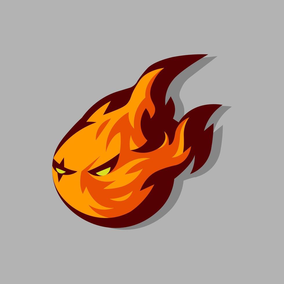 Fireball flames mascot logo for team sports gaming vector