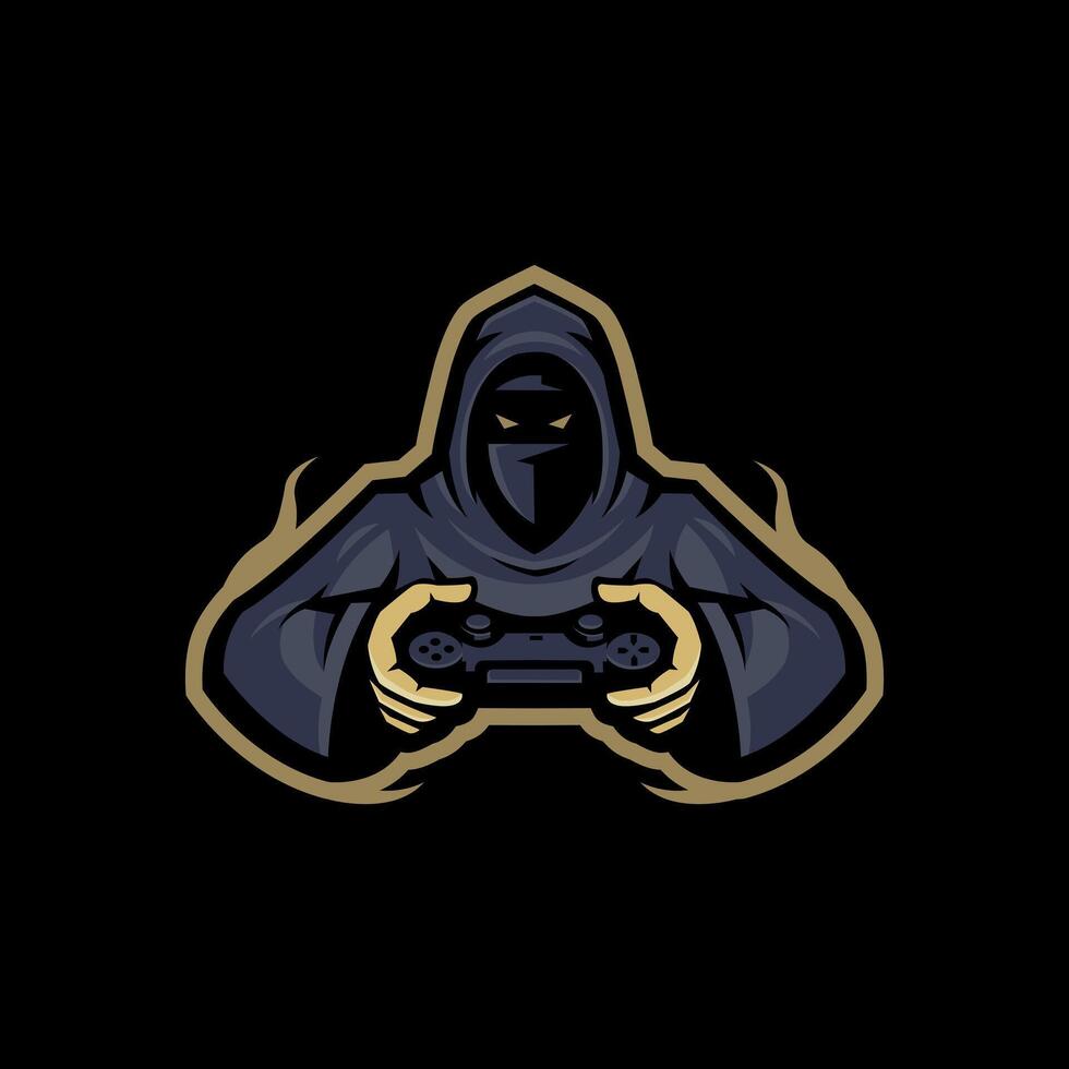 Pro Gamer in Ninja Style Gaming Logo vector
