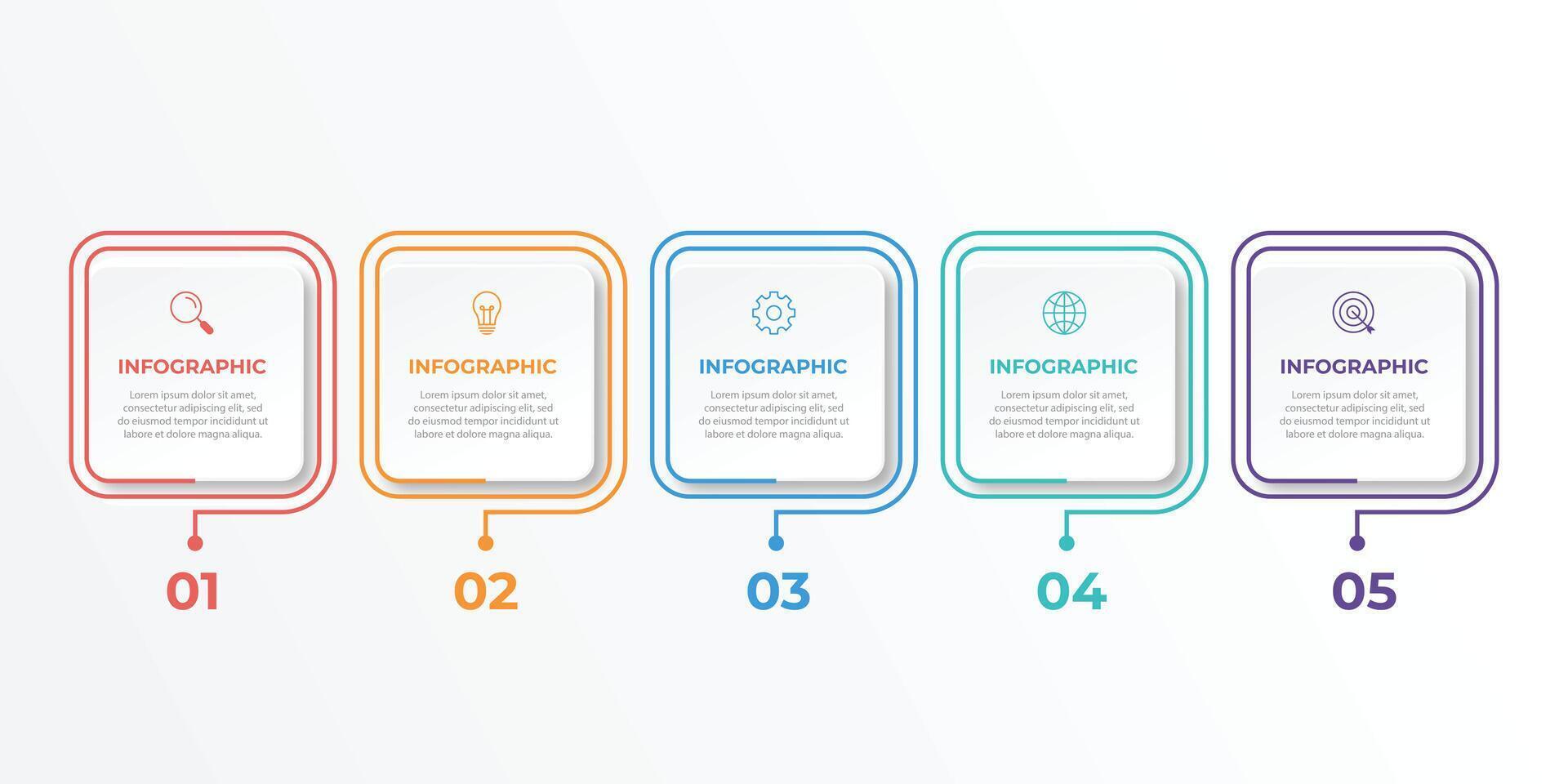 Infographic label design template with icons and 5 options or steps. vector