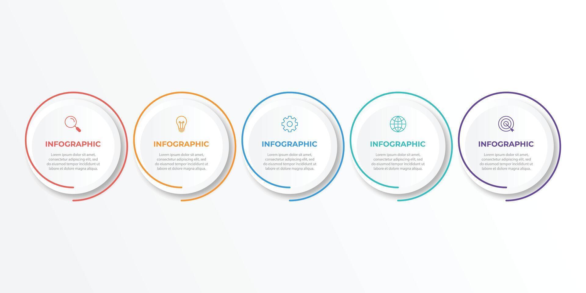 Infographic label design template with icons and 5 options or steps. vector