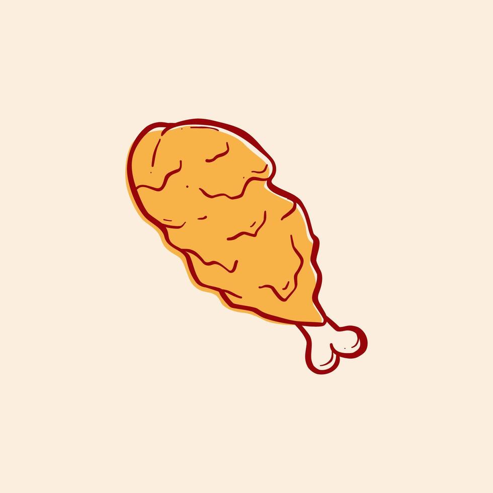 crispy chicken drum stick fast food menu illustration vector