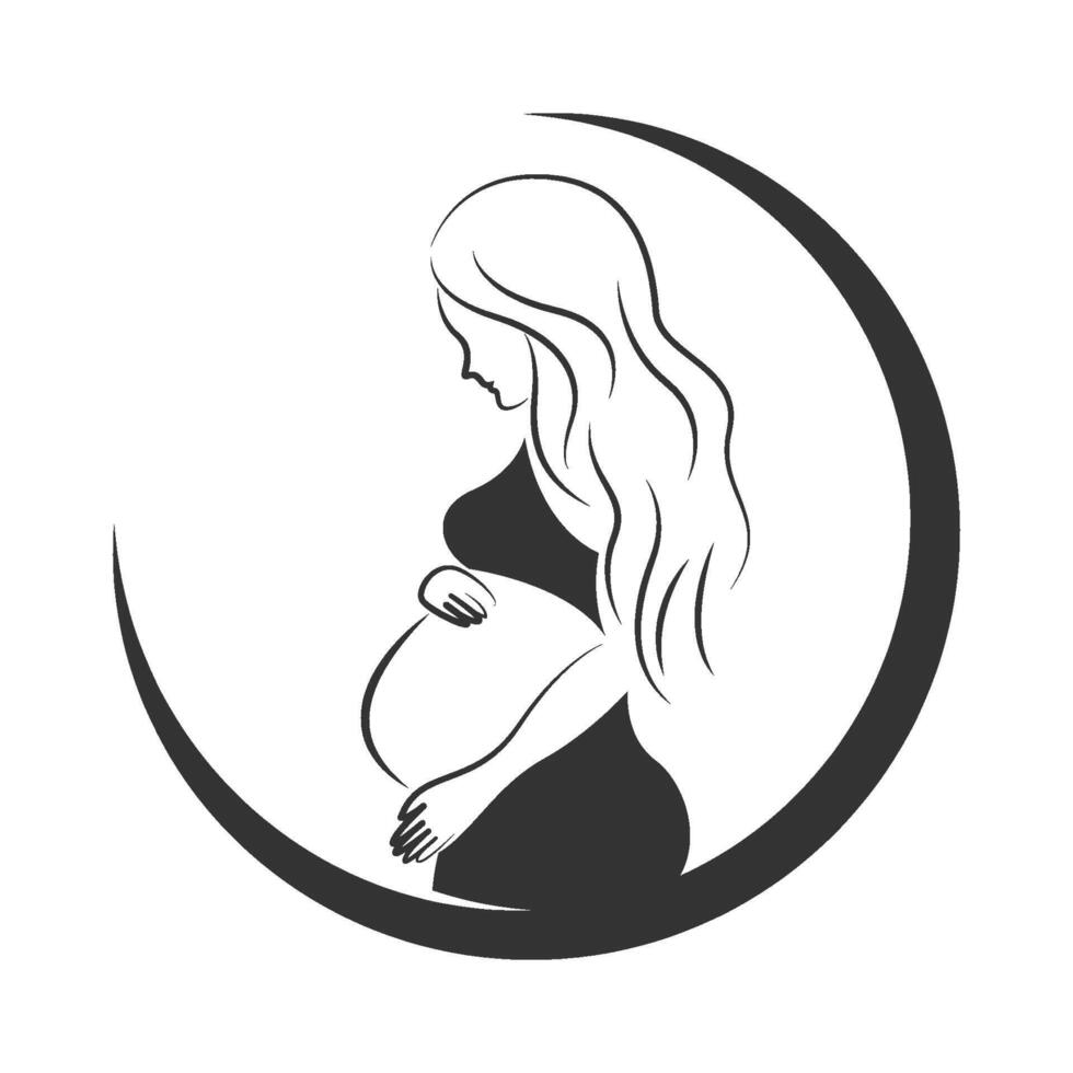 Pregnant icon logo design vector