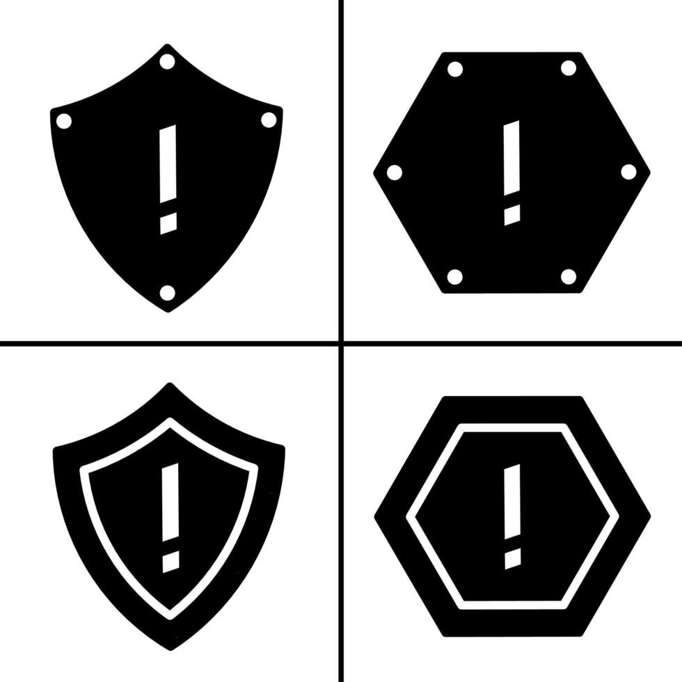 black and white illustration of caution sign icon for business. Stock design. vector