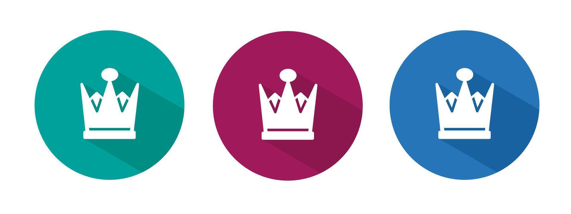 Icon for crown illustration in flat. vector
