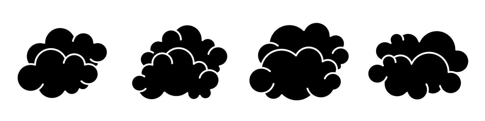 cloud icon illustration. Black and white cloud icon set. Stock collection. vector