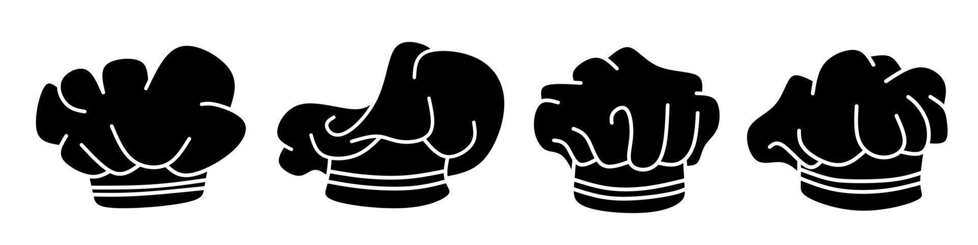 chef hat icon illustration. Black and white chef hat icon set. Stock collection. vector