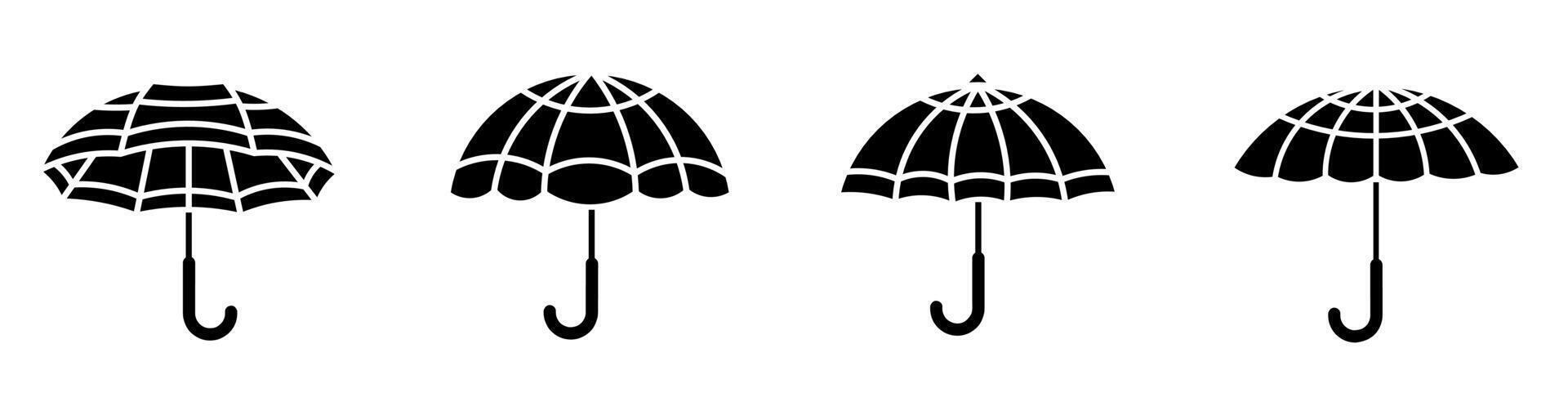 umbrella icon illustration. Black and white umbrella icon set. Stock collection. vector
