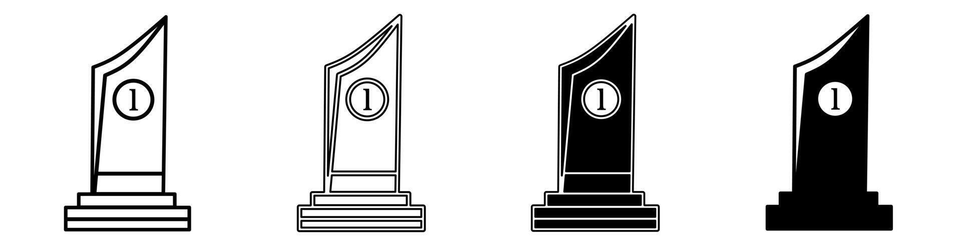 Black and white illustration of a medal. Medal icon collection with line. Stock illustration. vector