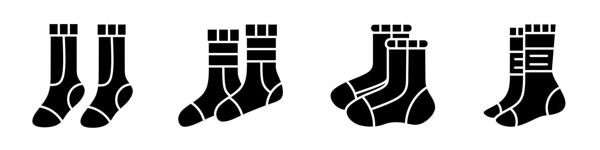 Sock icon illustration. Black and white sock icon set. Stock collection. vector