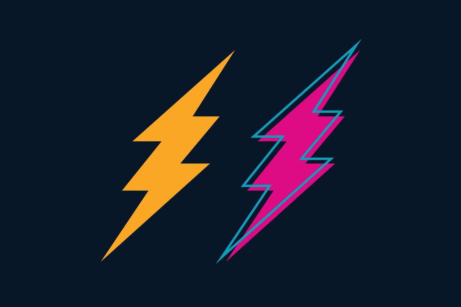 Thunder lightning flash bolt storm set vector