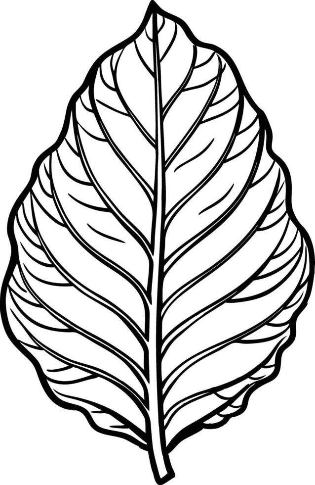 Line art leaf vector