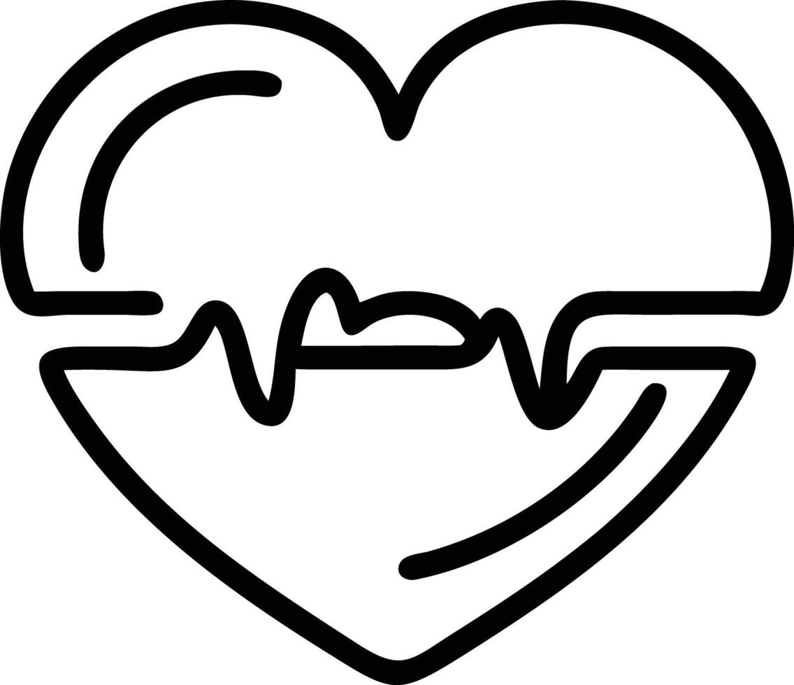 Line Artwork of a heart logo vector