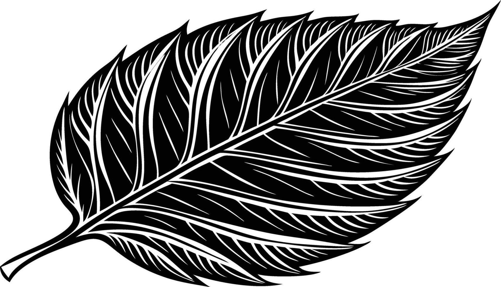 Silhouette leaf down vector
