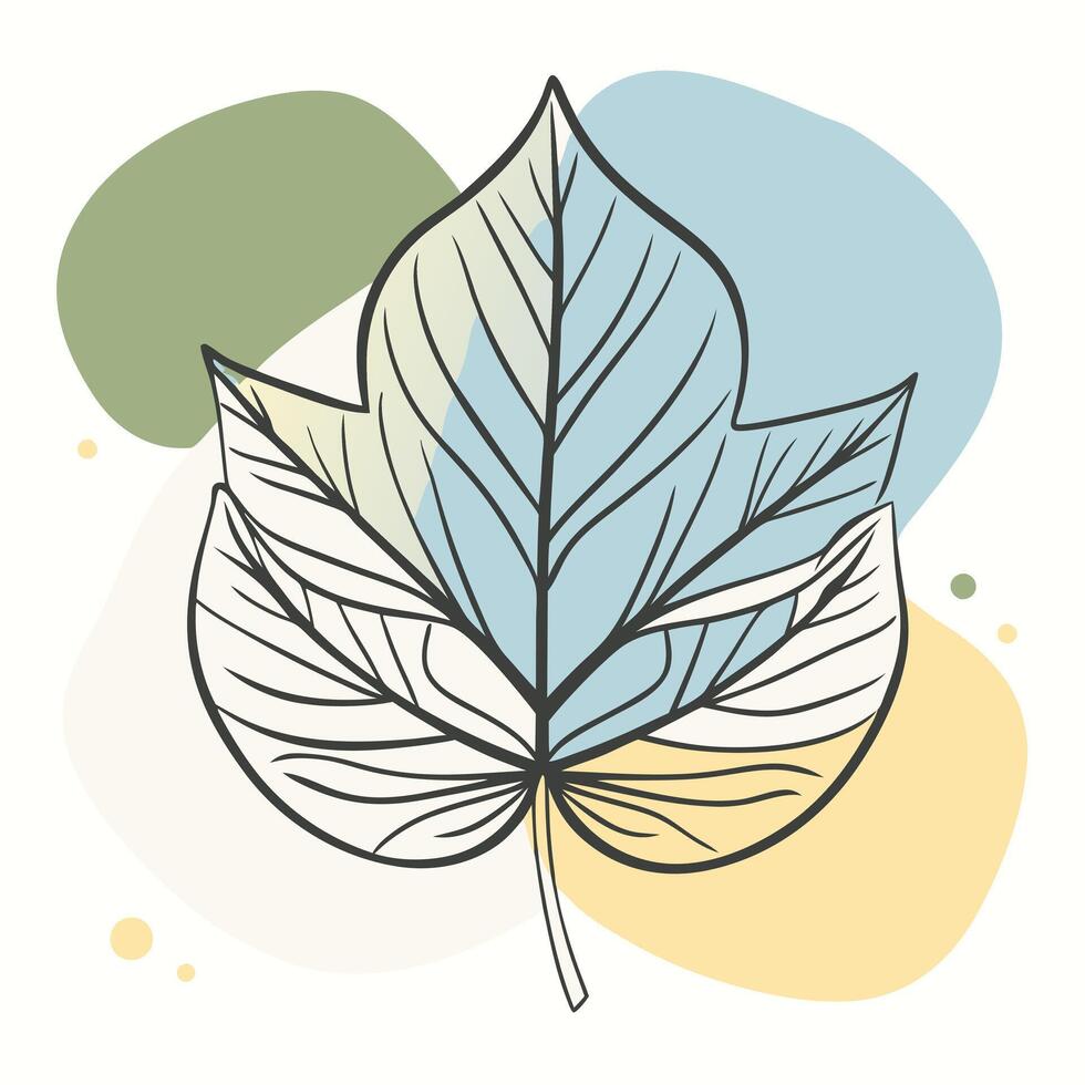 Leaf with color blobs vector