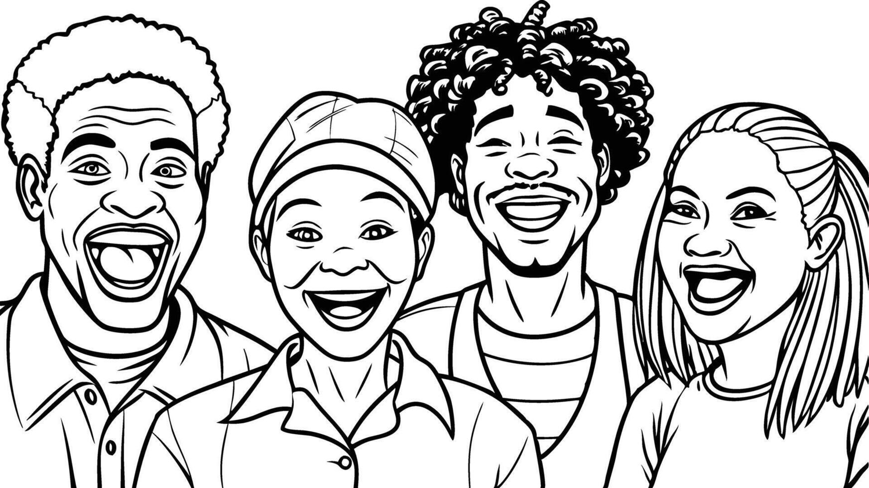 Black People with Joyful Hearts vector