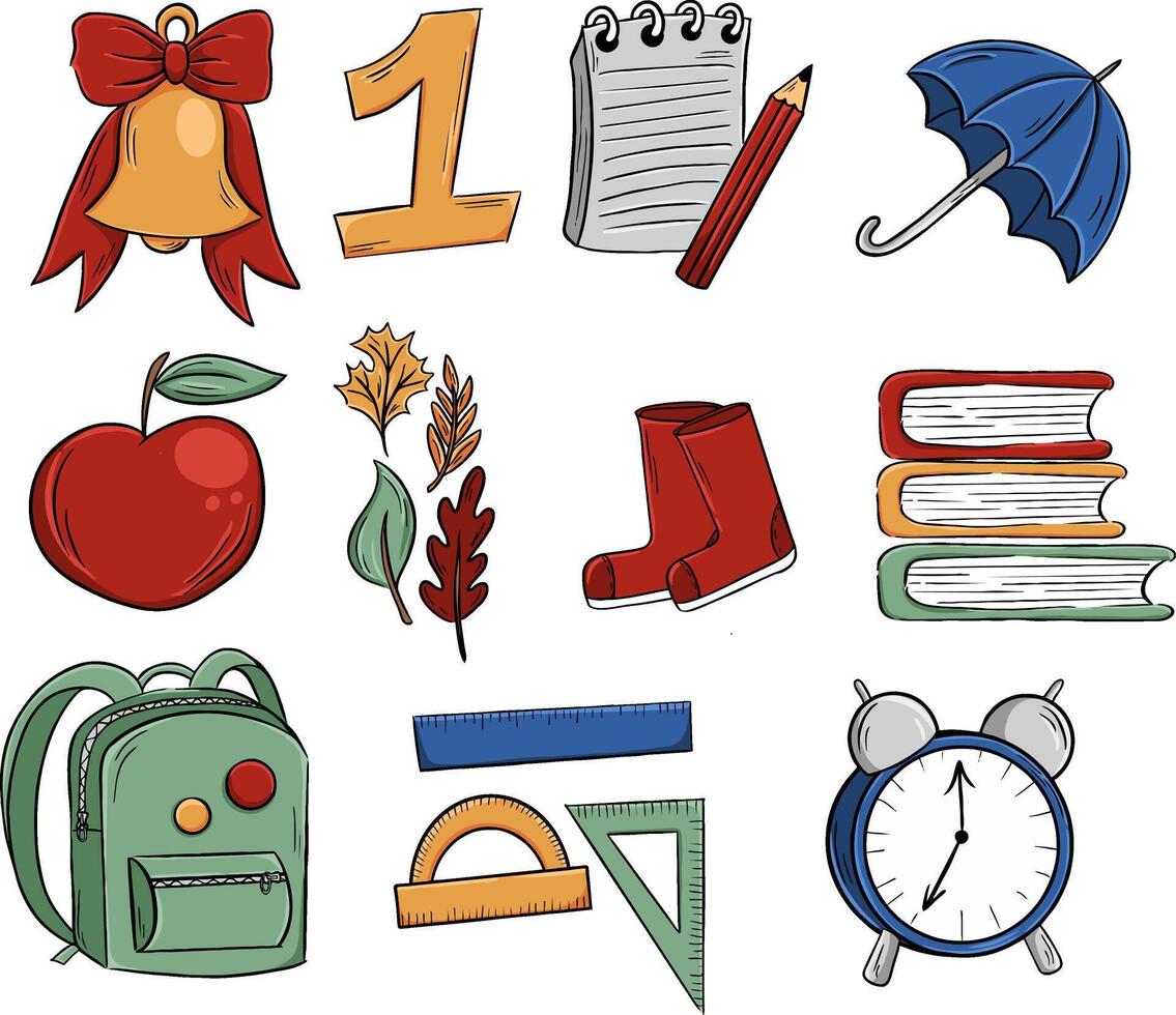 Set illustration back to school vector