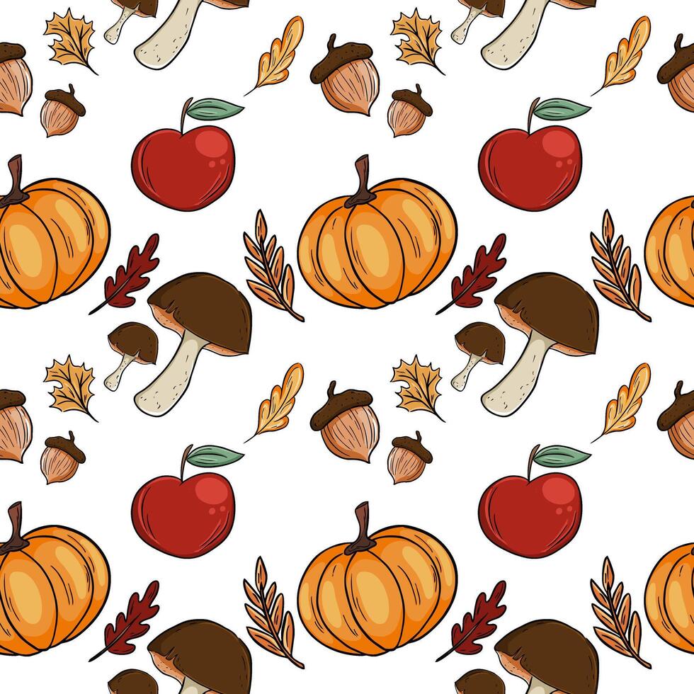 Pattern on the theme of autumn vector