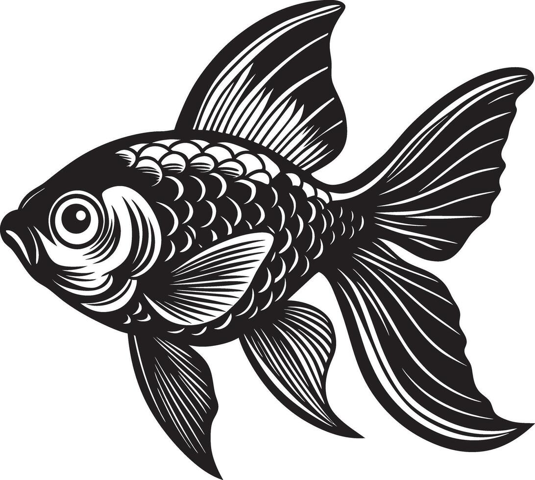 Collection of hand-drawn cute fish in flat style. Fish body, icons. illustration for icon, logo, print, icon, pattern. vector
