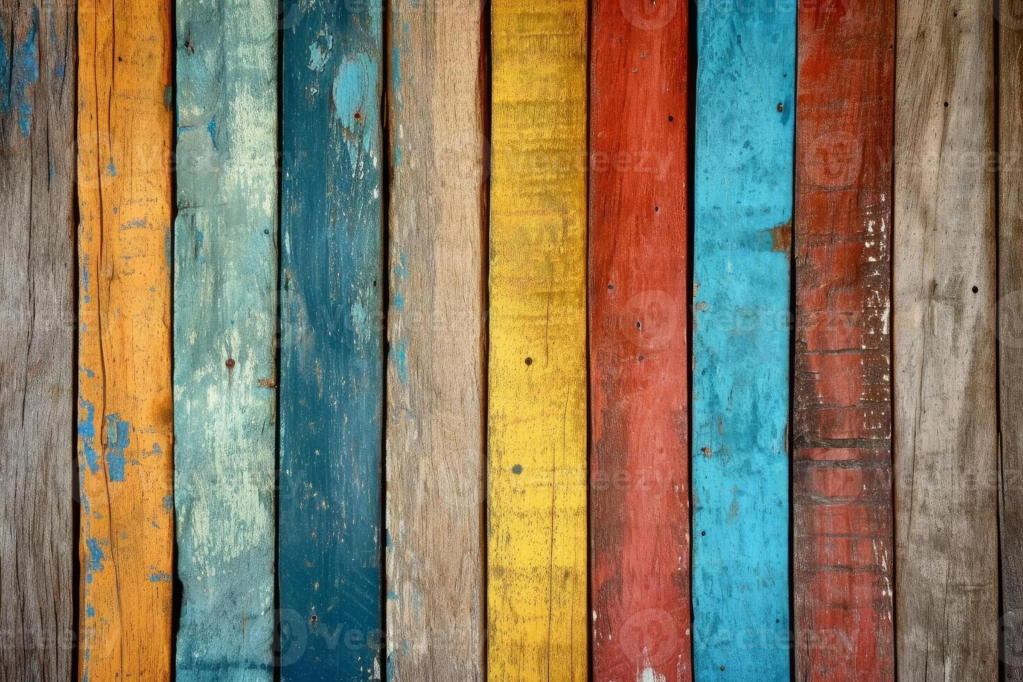 Vintage colored wooden planks background photo