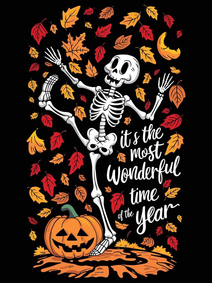 Happy Halloween most wonderful time of the year vector