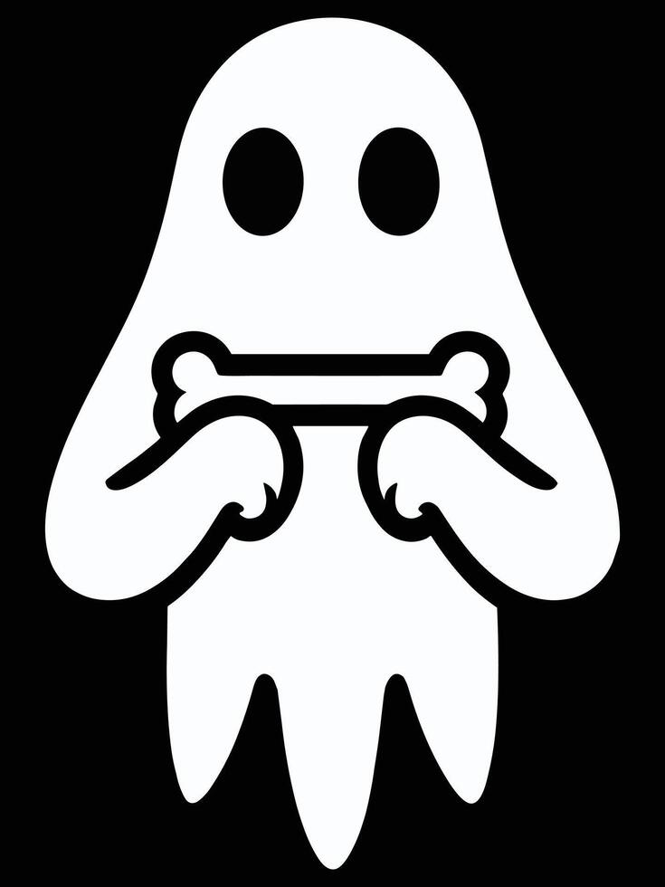 ghost holding a bone vector