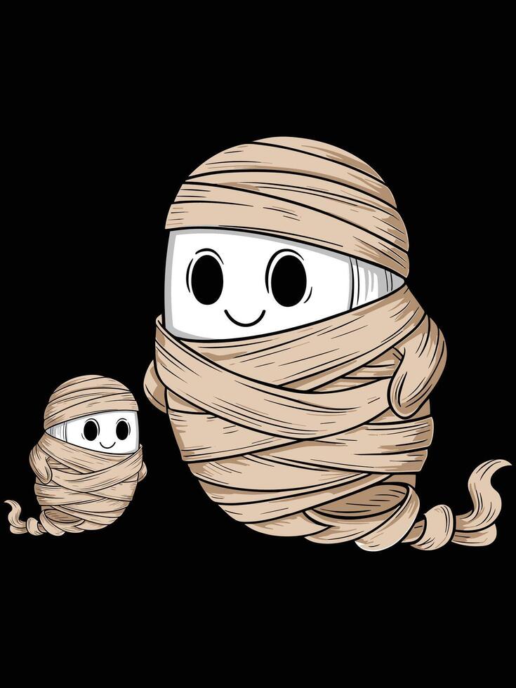 Mummy ghost dad and son vector