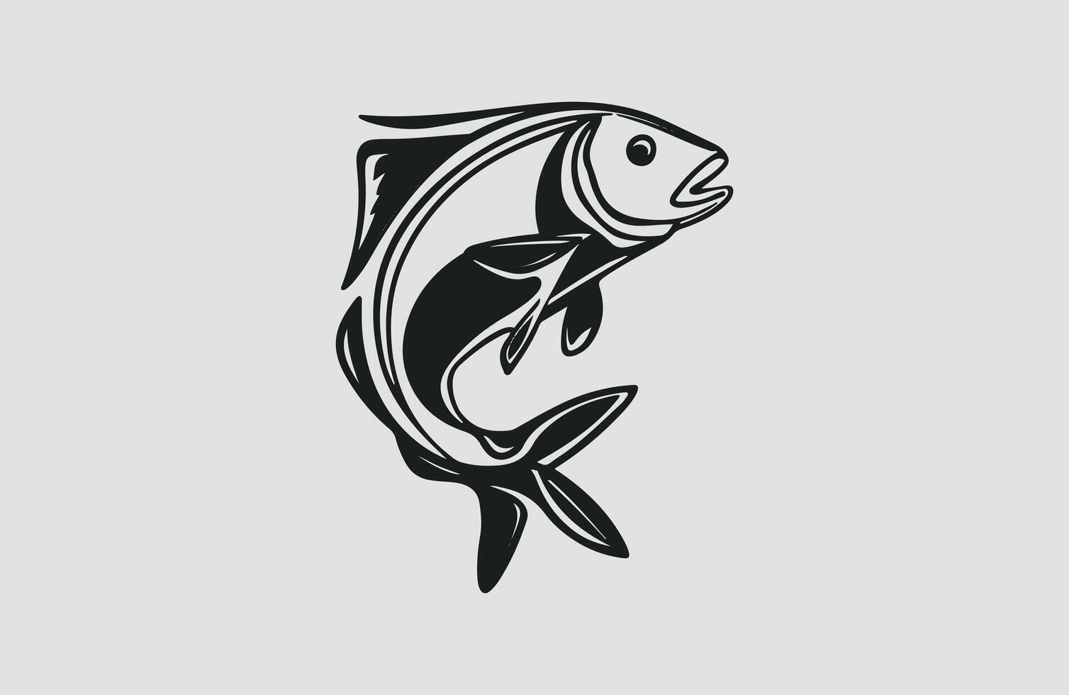 Black fish silhouette vector