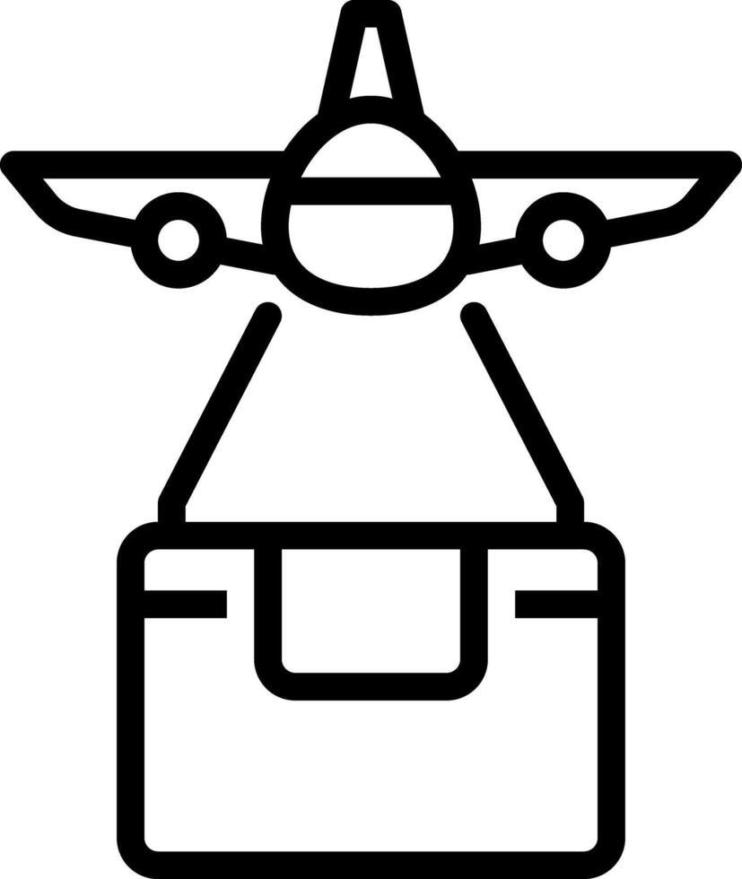 Black line icon for air delivery vector