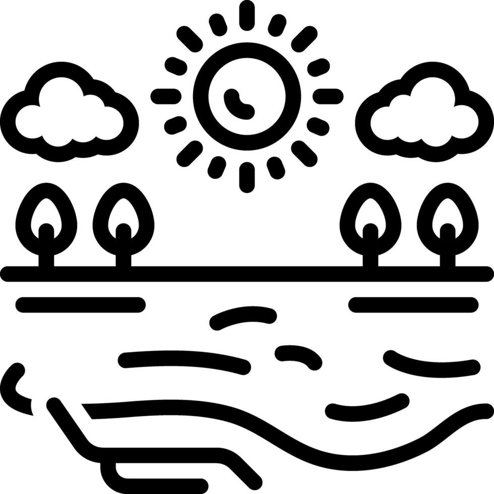 Black line icon for summer vector