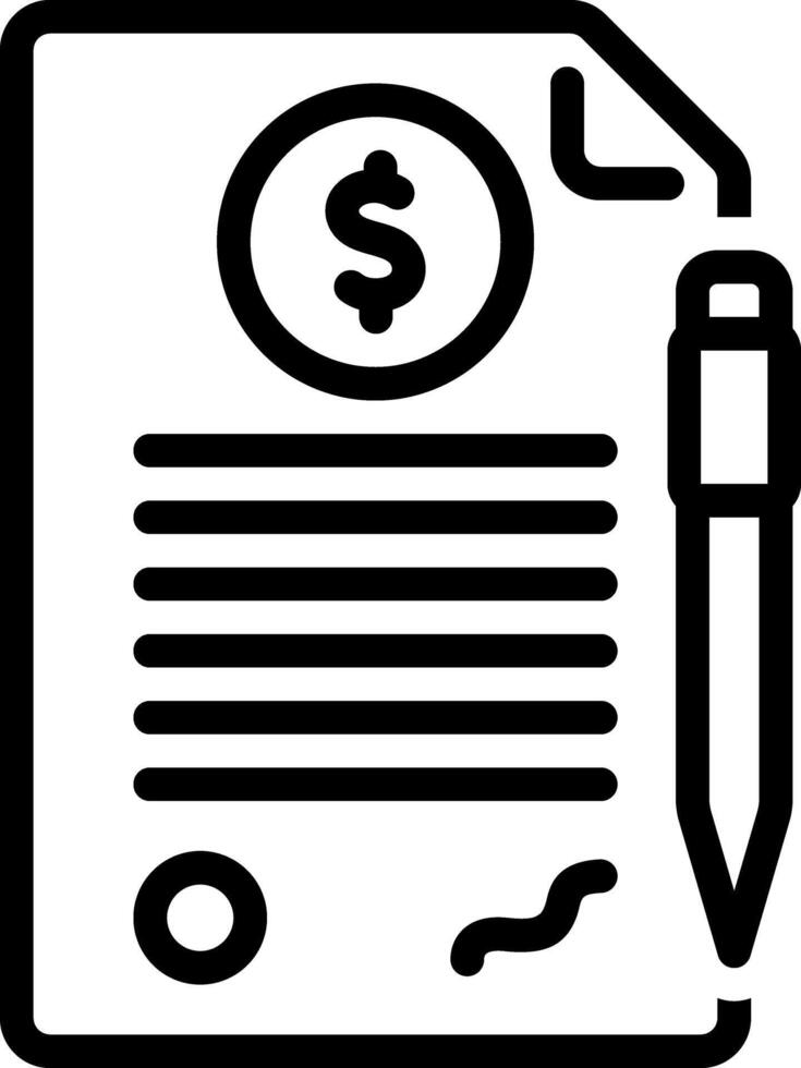 Black line icon for agreement vector