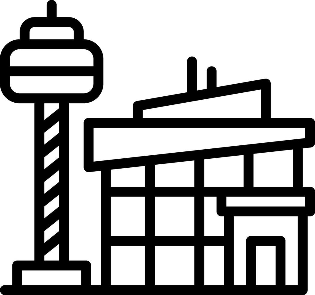 Black line icon for airport vector