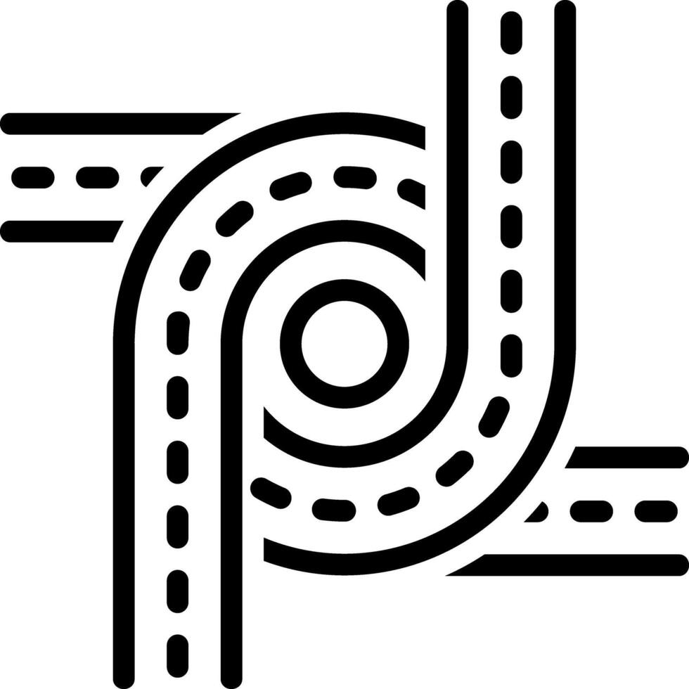 Black line icon for intersection vector