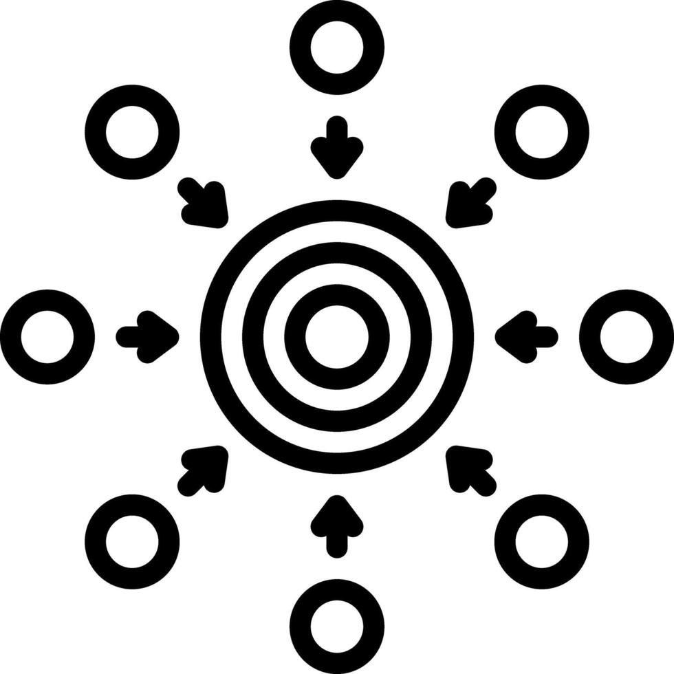 Black line icon for strategy vector