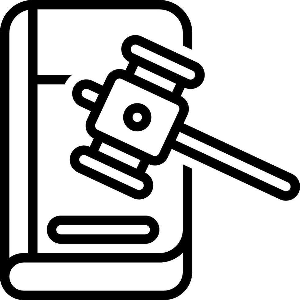 Black line icon for law vector