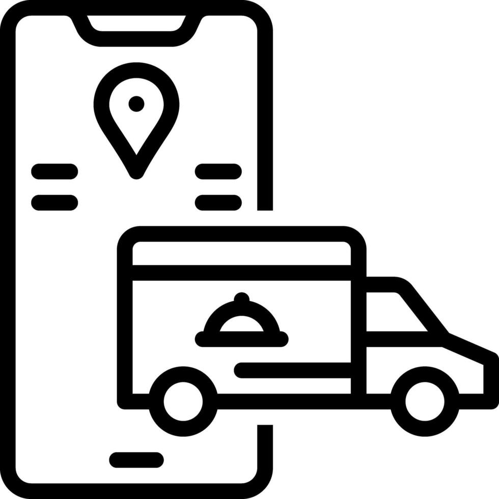 Black line icon for food delivery vector