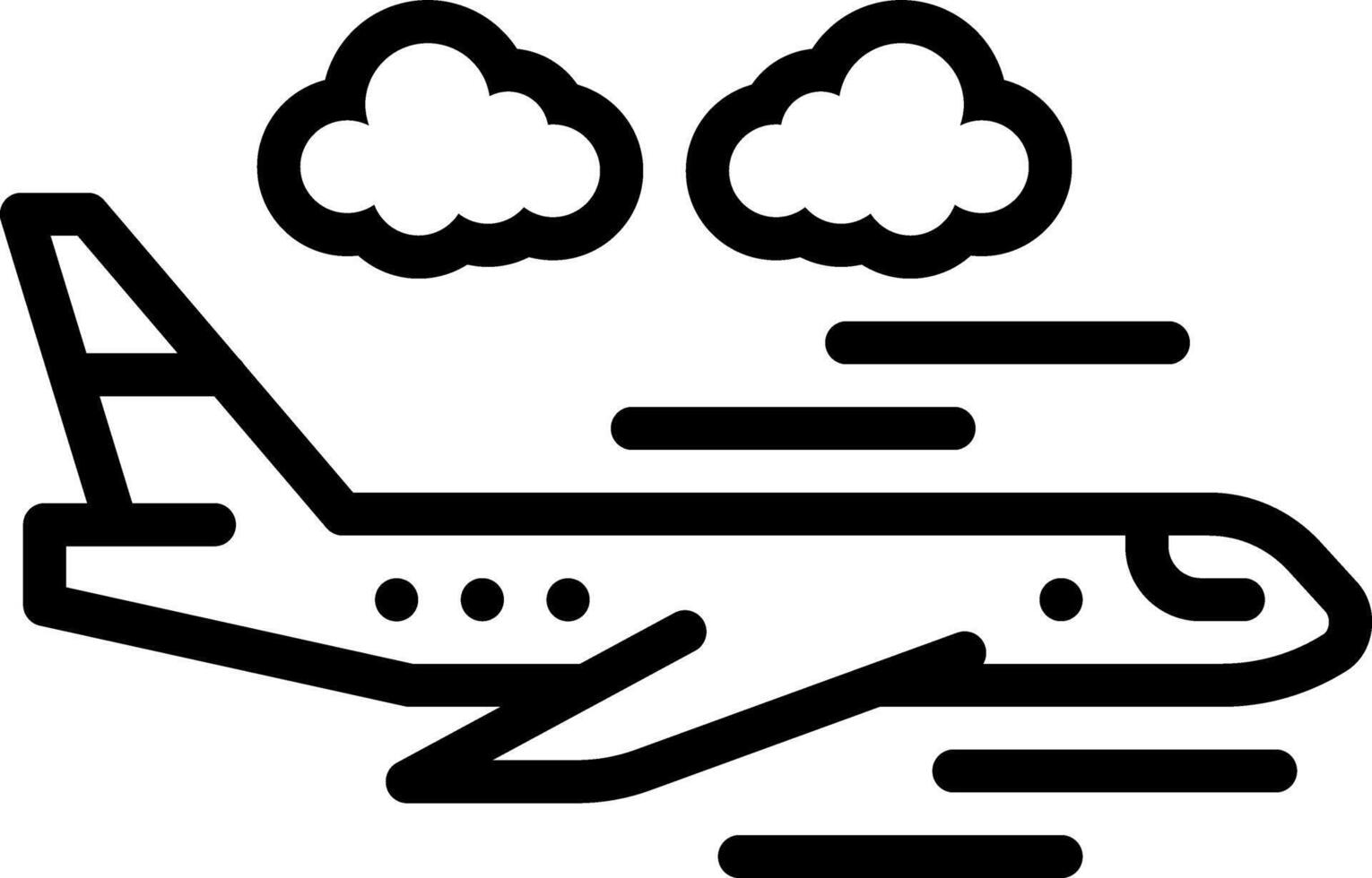 Black line icon for plane vector