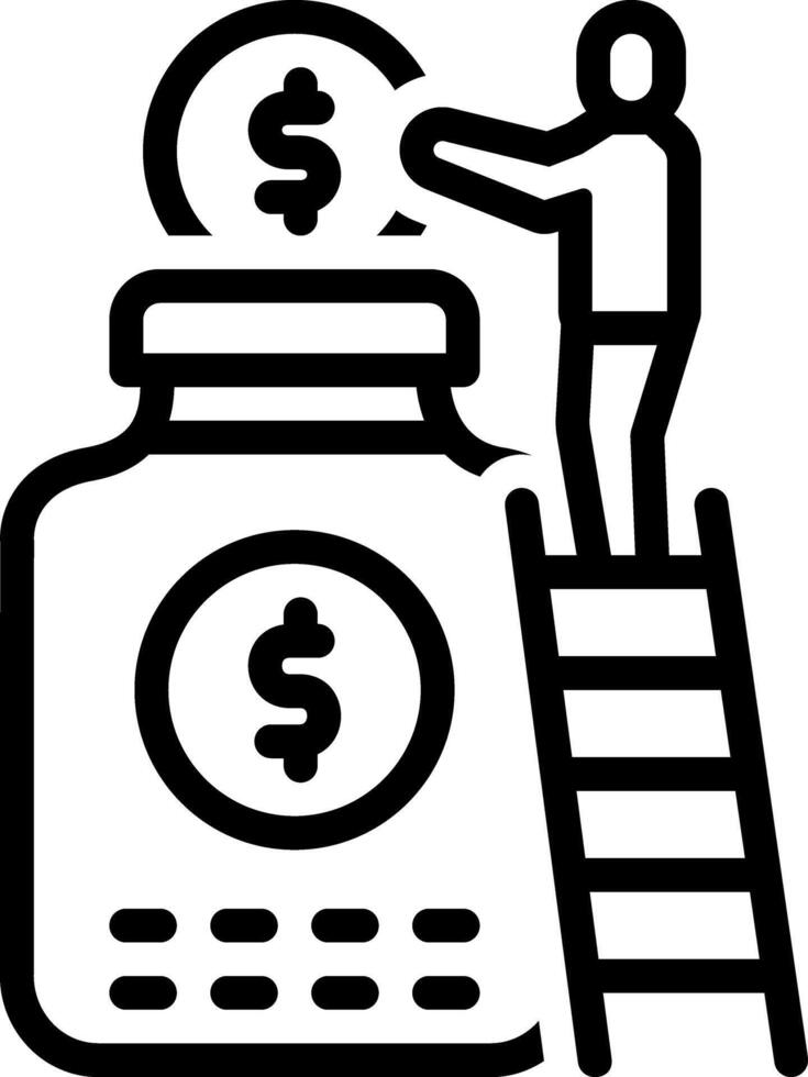 Black line icon for cave money vector
