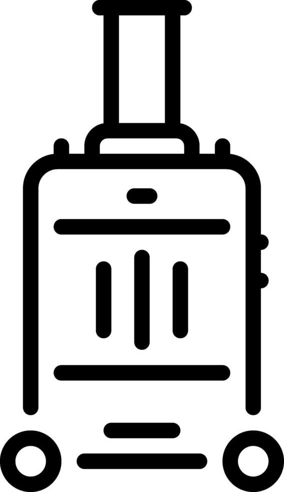 Black line icon for suitcase vector