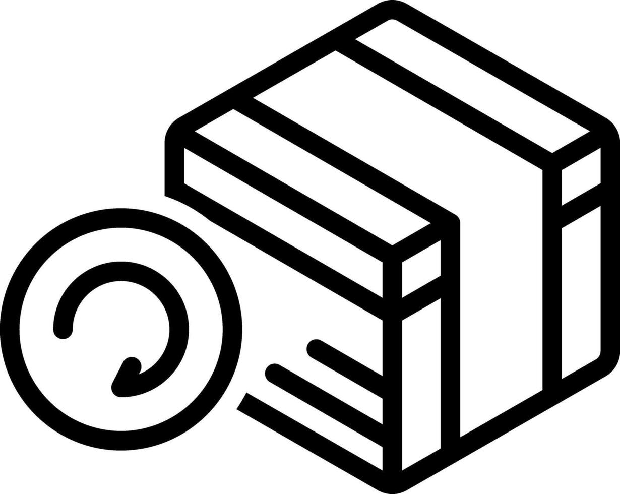 Black line icon for return vector
