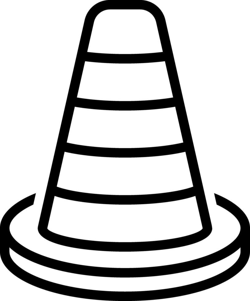 Black line icon for cone vector