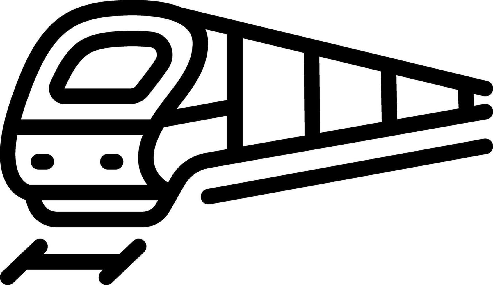 Black line icon for train vector