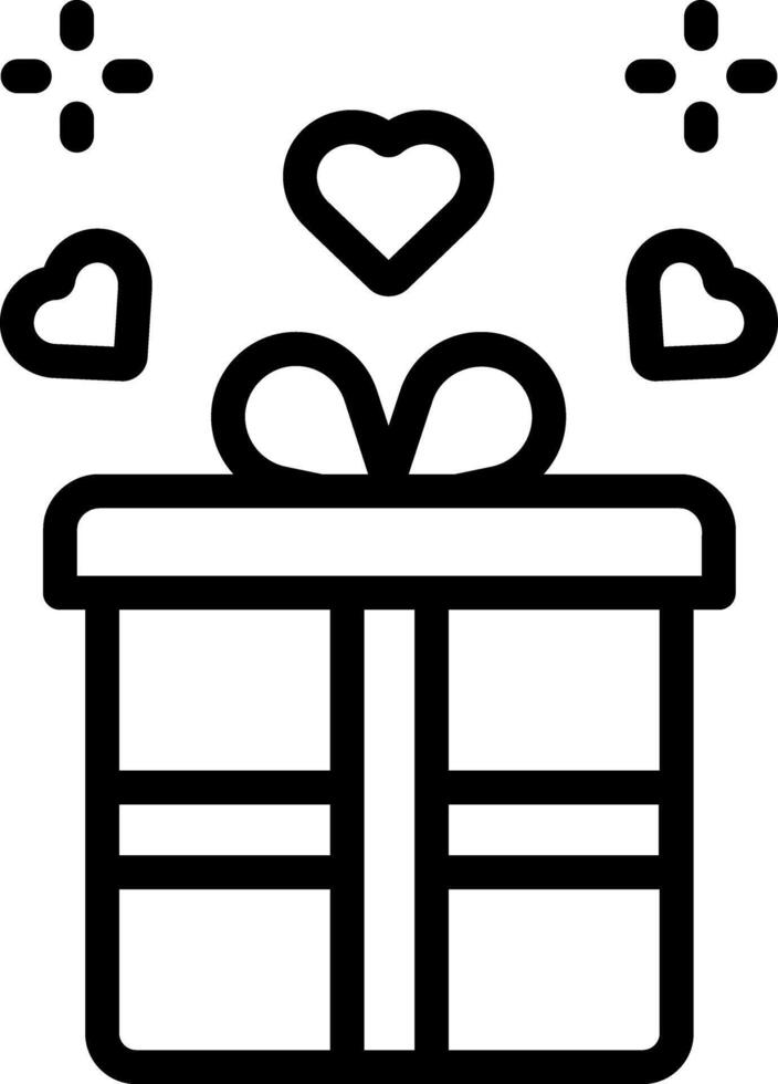 Black line icon for gift vector