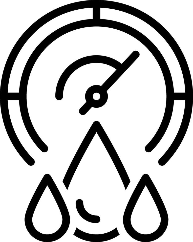 Black line icon for humidity vector