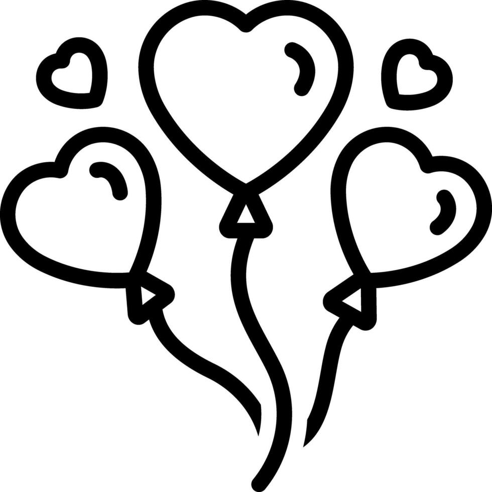 Black line icon for balloons vector