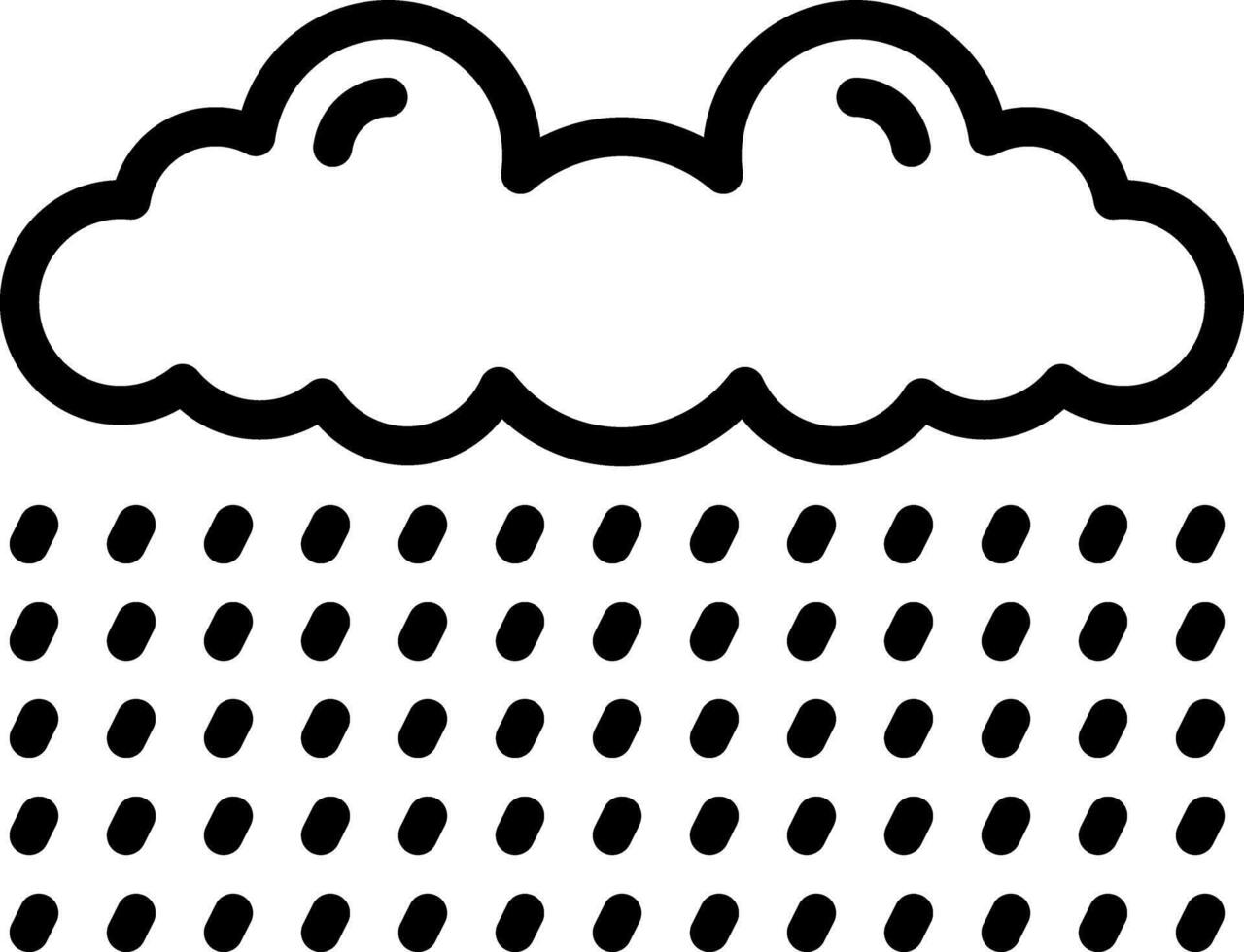Black line icon for rain vector