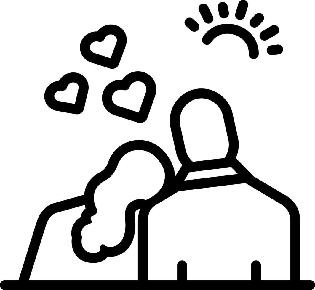 Black line icon for i love you vector
